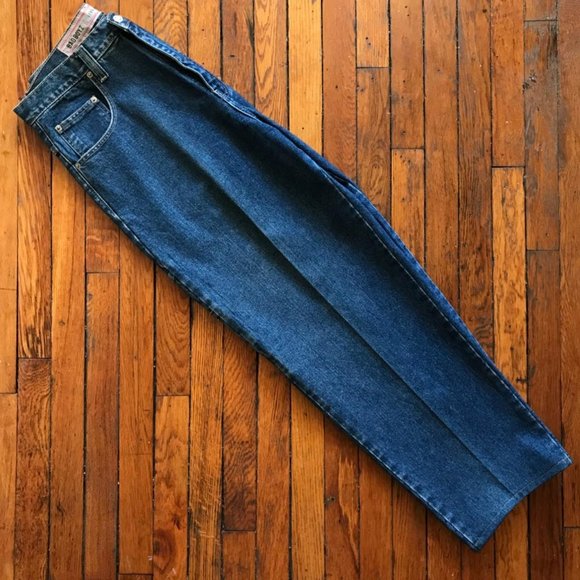 Vintage 90s J.V. Jackie Vital Bad Boyz Jeanswear Men Blue Oversize Wide Leg Jean